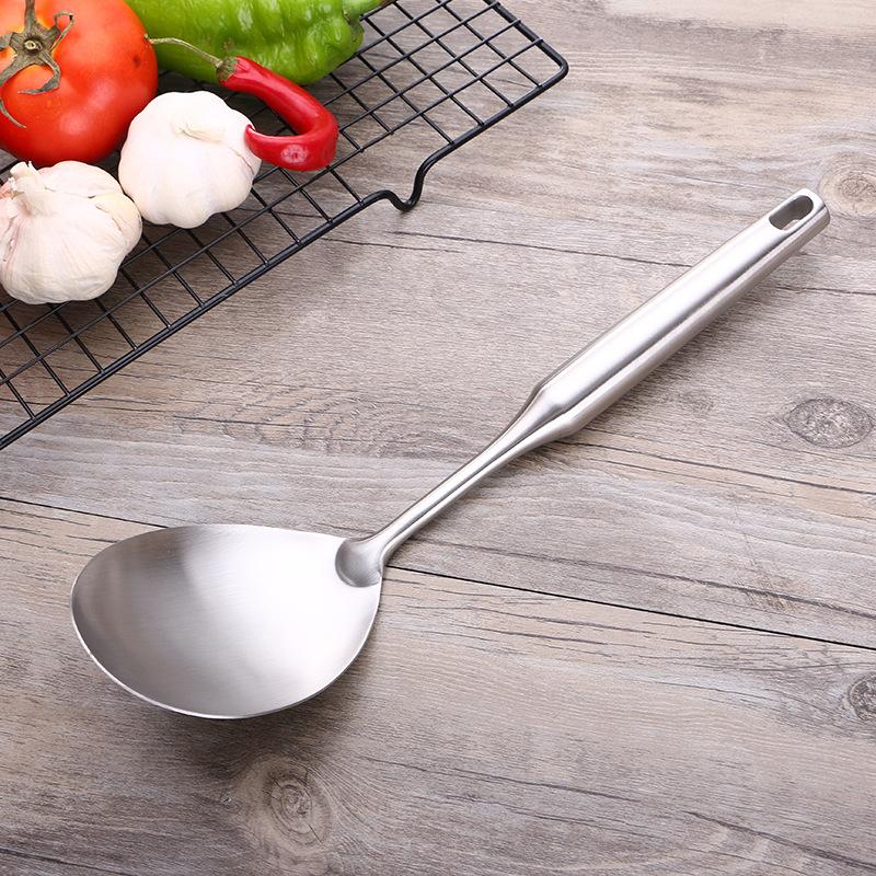 316 Stainless Steel Kitchen Utensil Set, 6 Pcs Cooking Tools Including Wok Spatula & Skimmer for Home Restaurant Use
