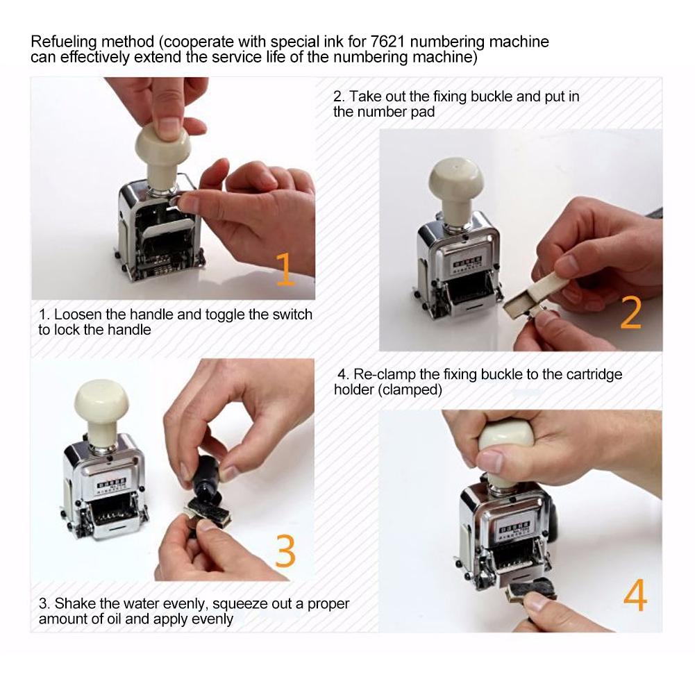 Automatický číslovací stroj 7506 6místné kódování číslic stránky digitální razicí stroj