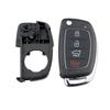 4-button Folding Car Key Shell with Metal Edge Solaris Ix35 Ix4 Santa For Hyundai Sonata 2014-2017 / Tucson 2016-2019 /  Santa Fe 2013-2016