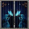 Starry Night Butterfly Themed Printed Curtains Pole Bag Bedroom Living Room Home Decoration Made Of Polyester Area Window Treatment