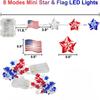 30 LED Patriotic String Lights Red White Blue Star Flag Fairy Lights Battery Operated 8 Modes Remote Timer for 4th July Memorial Day Decor
