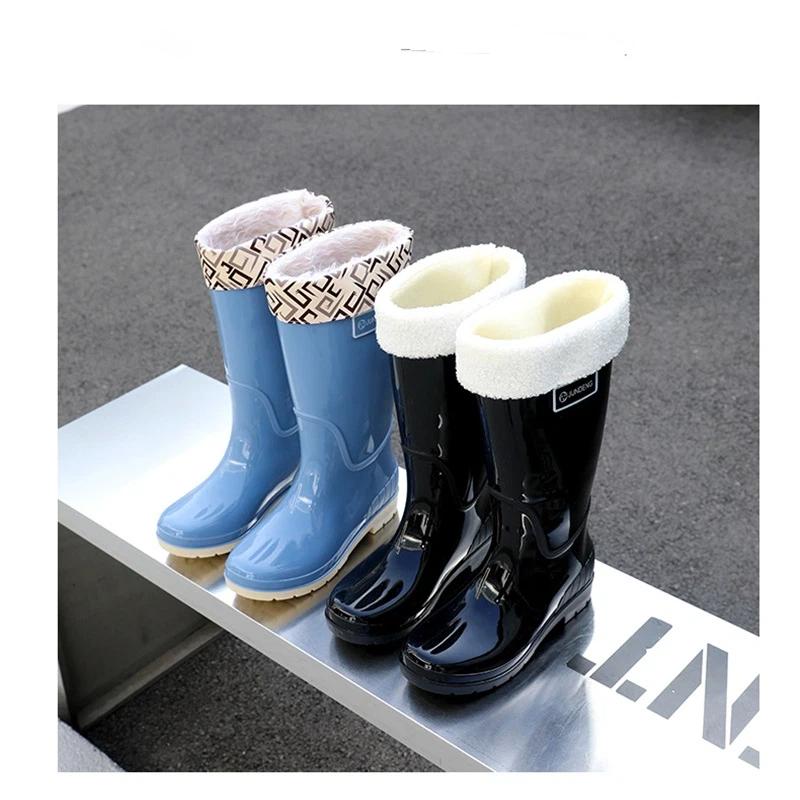 Botas de Lluvia Impermeables y Antideslizantes de Caña Alta para Mujer