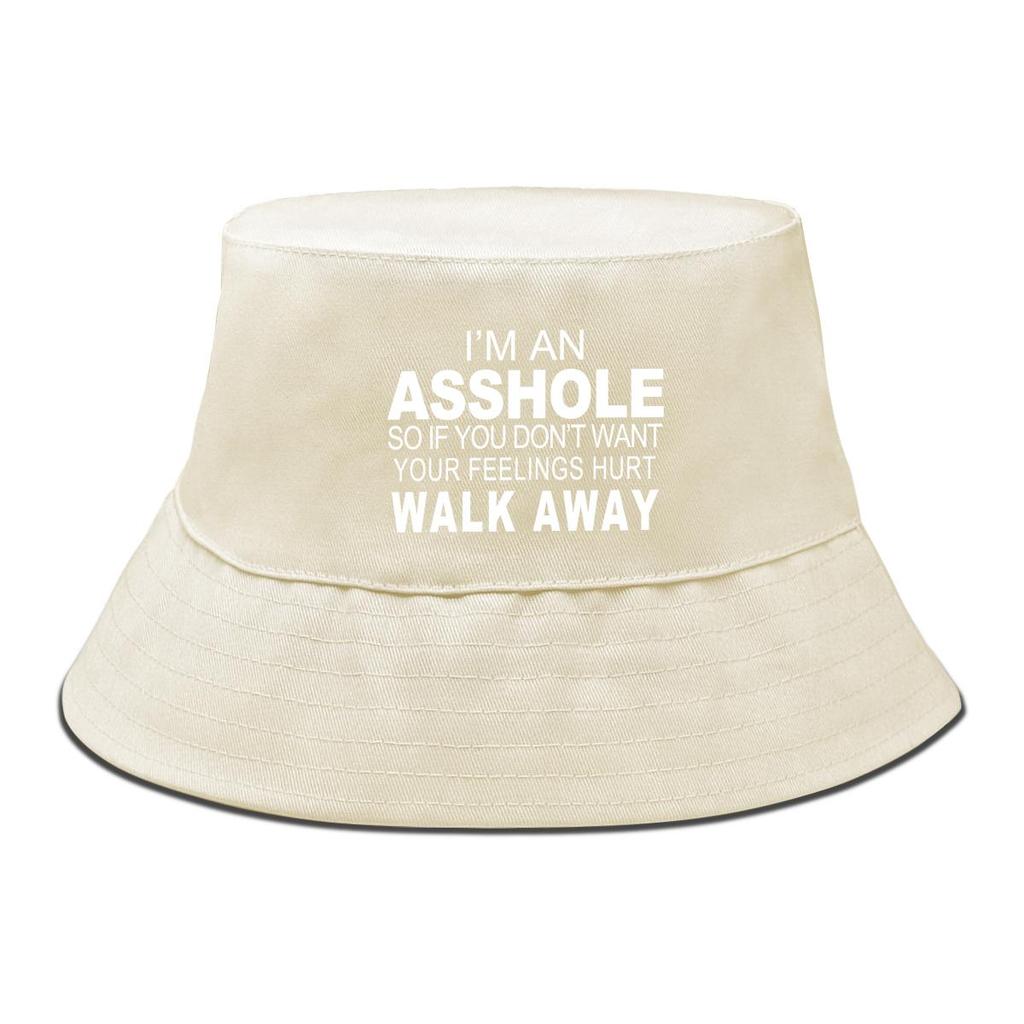 Cappello a Secchiello con Stampa "I'M AN ASSHOLE", Cappello da Uomo Primavera Reversibile Moda Cappello da Pesca