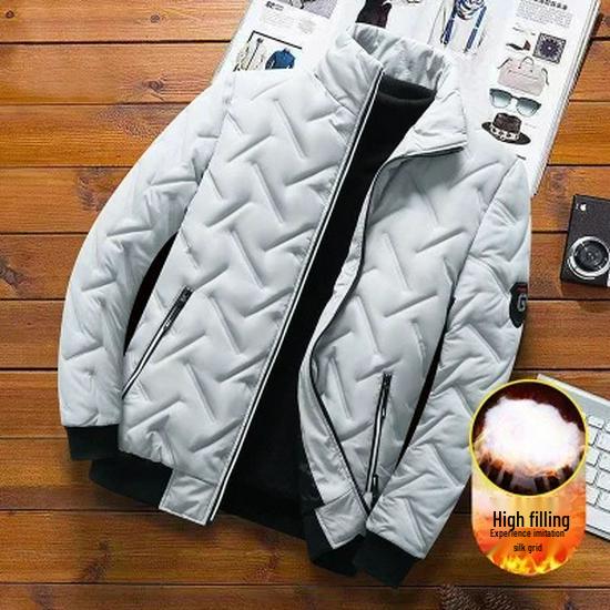 Men's Lightweight Korean Style Short Stand Collar Cotton Jacket - Autumn/Winter Trendy Outerwear