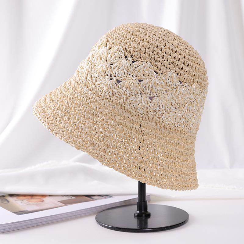 

Соломенная шляпа ручной работы, женская летняя универсальная широкополая шляпа, закрывающая лицо, солнцезащитная складная пляжная шляпа Adjustable (54-58cm)