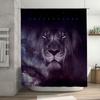 Starry Night Animal Shower Curtain Black Lion Print Waterproof Fabric 3D Decoration for Bathroom Decorations