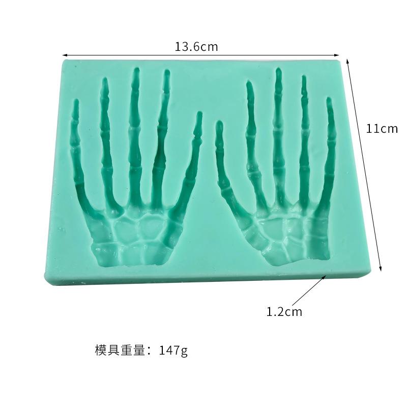 1PC Schädel Hand Halloween Silikon Form Fondant Kuchen Dekorieren Werkzeuge Schokolade Candy Gumpaste Formen
