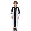 Kinderen Halloween Kostuum Priester Gewaad: Color Block Ritssluiting Badjas met Geborduurde Strepen voor Koor Themafeest