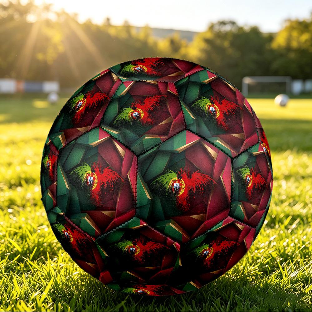 Portugal Fußball Bedruckter Größe 5 Fußball Ball Verschleißfest Standard Erwachsenen Trainingsfußball Fan Geschenk für Indoor Outdoor Spiel Sport