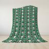 Moss Petal Stripe Flannel Blanket Warm Soft Halloween Christmas Couch Warm Cozy Decorative Decor Gift for All Season