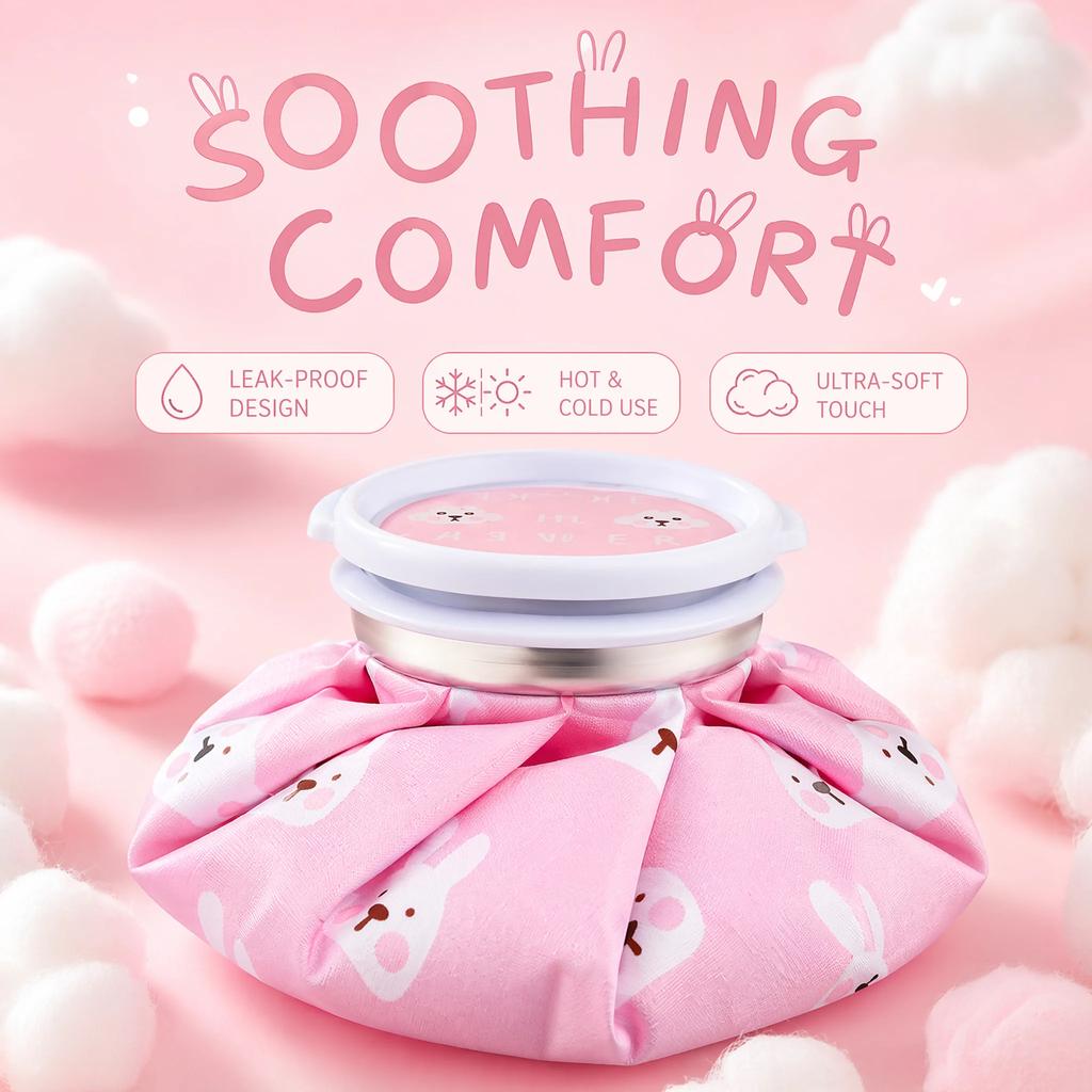 Bolsa de Gelo de Pano Doméstica Dobrável Desenho Animado Espessamento à Prova de Vazamento Bolsa para Água Quente Compressão Fria e Quente Bolsa de Fisioterapia Wat