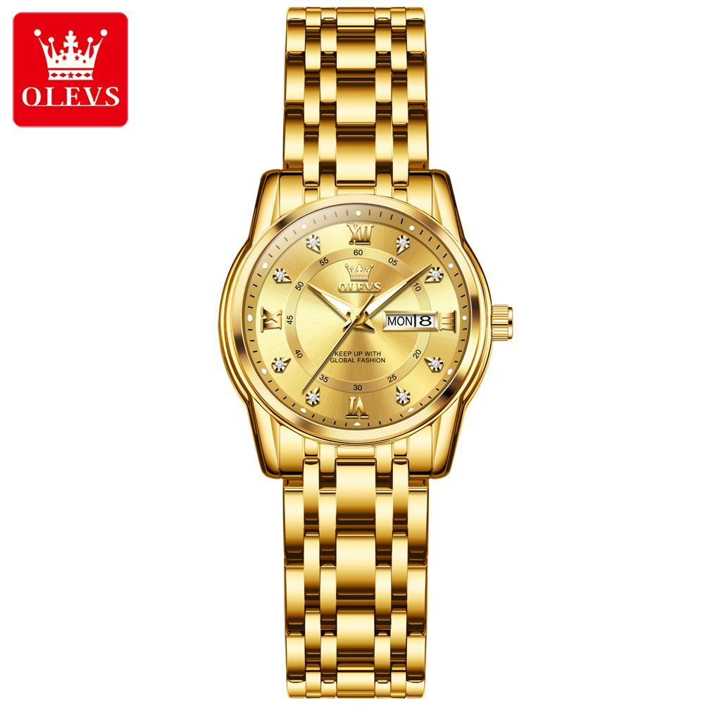 OLEVS 5513  Fashion Classics Waterproof  Luminous Watch Stainless Steel Quartz Watches Luxury Watch  Ladies Women