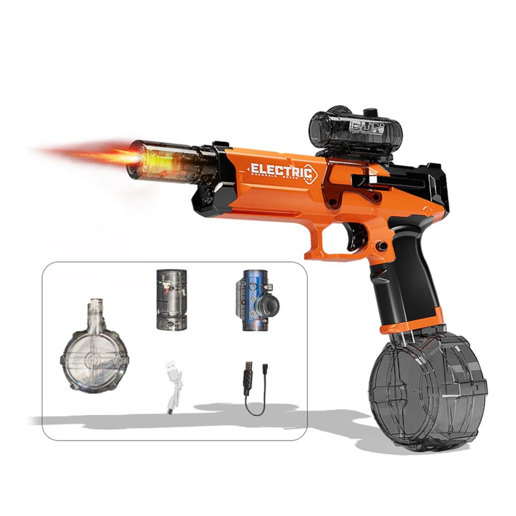 USB Chargeable Electric Water Gun With Realistic Flame Effect High Capacity Squirting Toy For Outdoor Beach And Pool Fun
