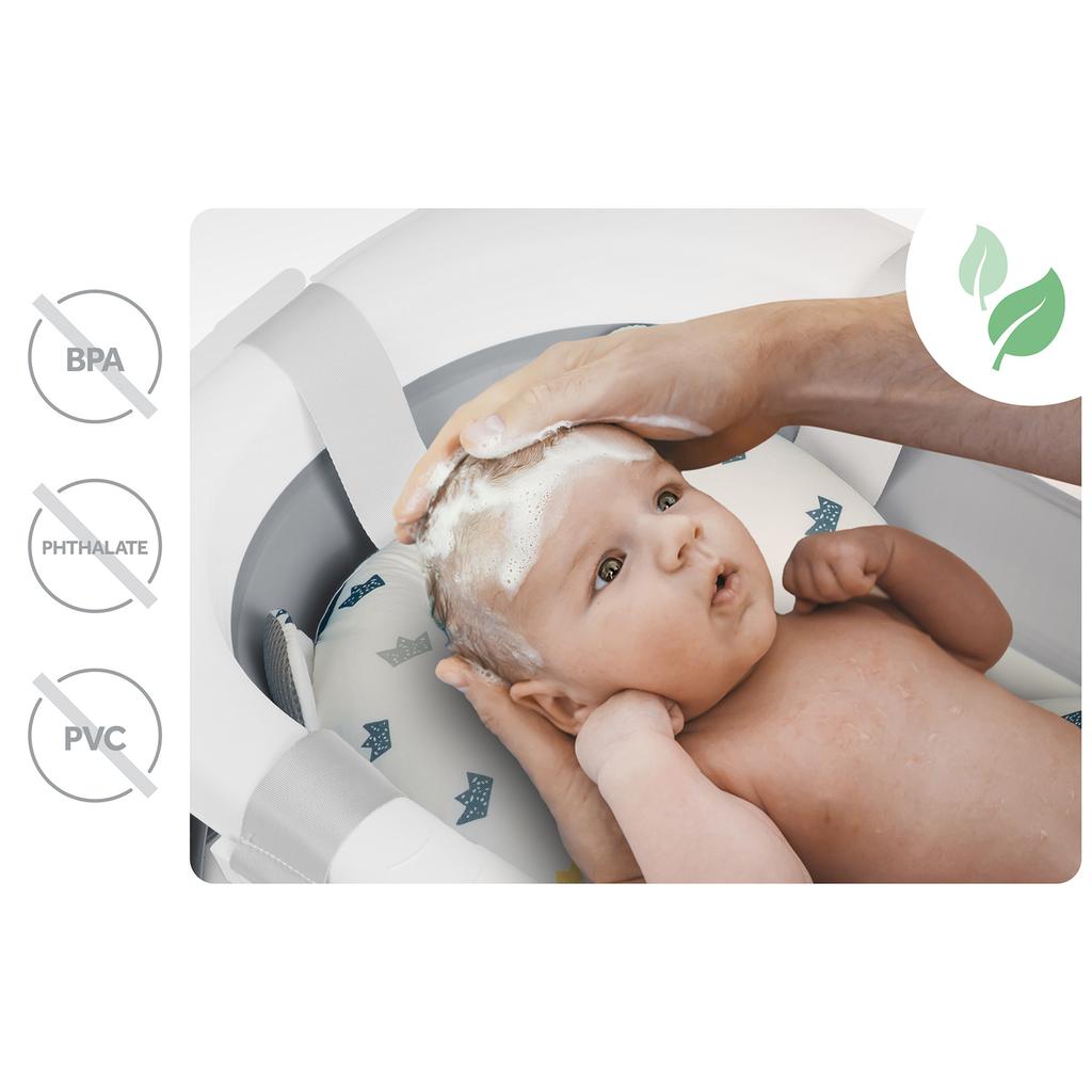 Foldable Baby Bath Tub For Infants With Thermometer & Insert, Ricokids