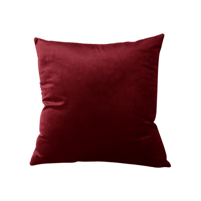 Solid Color European Style Pillow Case Office Velvet Pillow Home Waist Pillow Cushion