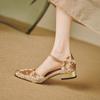 Sommer Damen Hohlsandalen Koreanische Version Gummi Weichsohle Schnalle Flachsohlige Sandalen Damen Rundkopf Übergröße Schuhe Neue Damenschuhe