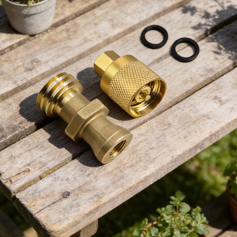 

Brass Forklift Propane Tank Connector Adapter For RE7141M Quick-connect Fitting Male Head+female Head+2 Washers A