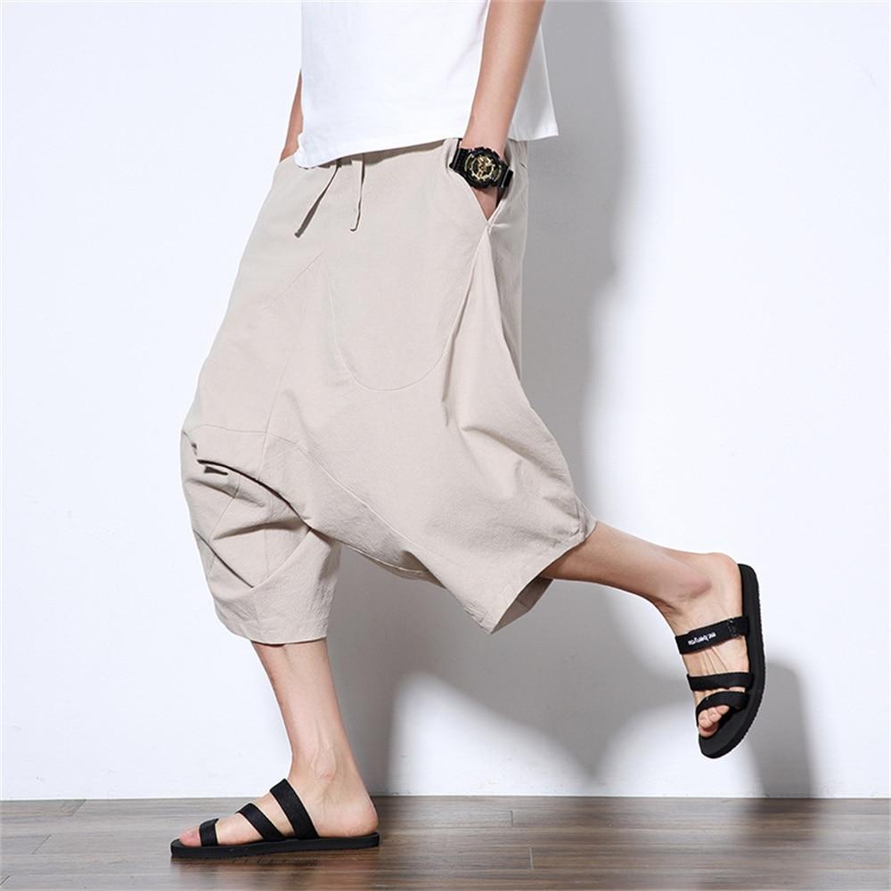 Summer New Men's Casual Shorts Fashion Herem Pants Cotton Linen Joggers Pants Male Vintage Chinese Style Sweatpants