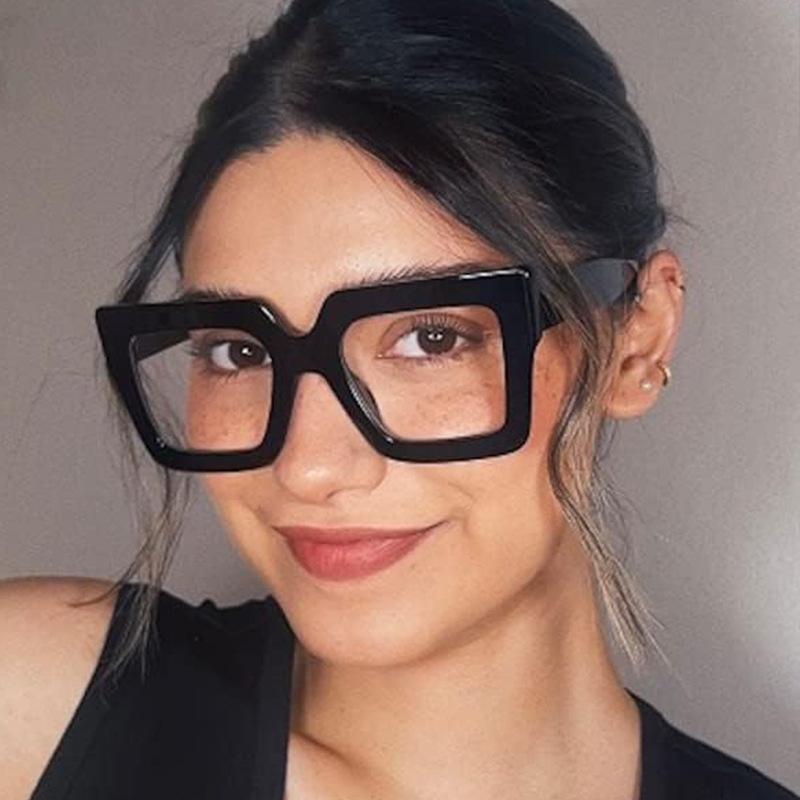 Vintage Oversized Square Reading Glasses Women Myopia Customize Prescription Optical Lens Anti Blue Light Photochromic Frame