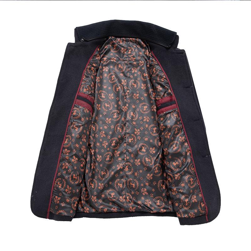 Męski wełniany płaszcz z podwójną klapą - Modne okrycie wierzchnie jesienno-zimowe