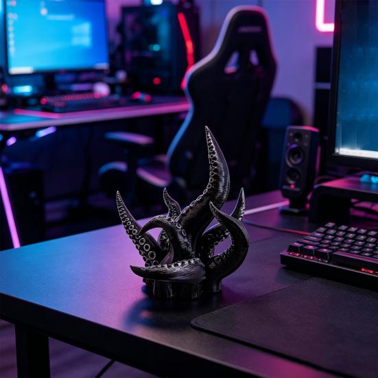 Octopus Tentacles Ornament, Creative Desktop Decoration, Resin Dark Style Tentacles Shaped Sculpture for Home Office E-Sports Room