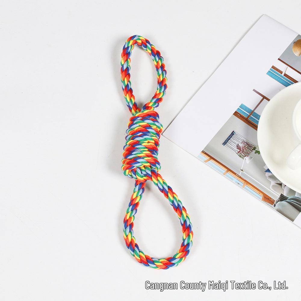 Durable Rainbow Cotton Rope Dog Teething Toys - Knot Set