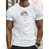 Men's Stylish Moon Creative Print T-Shirt, Crew Neck Short Sleeve, Casual Tee