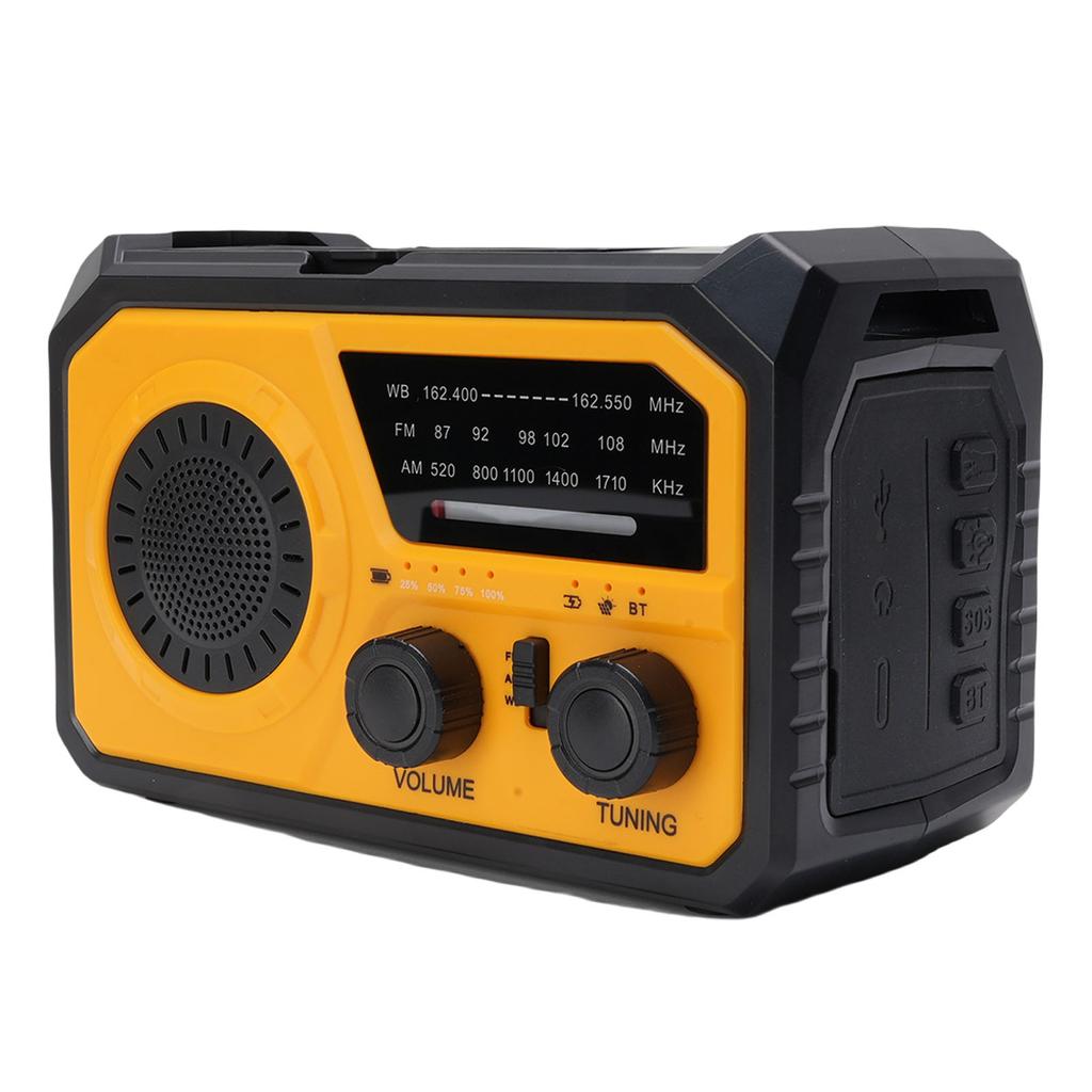 Emergency Radio 16000mAh Battery Type C Solar Hand Crank Charging AM FM WB Radio with SOS Flashlight