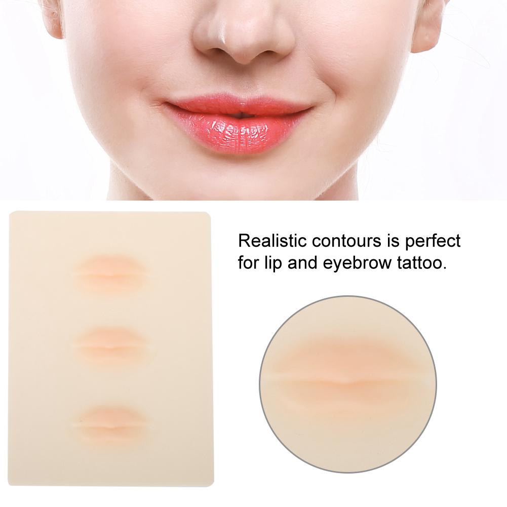 3Pcs Silicone Permanent Makeup Training Skin Lip Tattoo Fake Practice Skin Kit