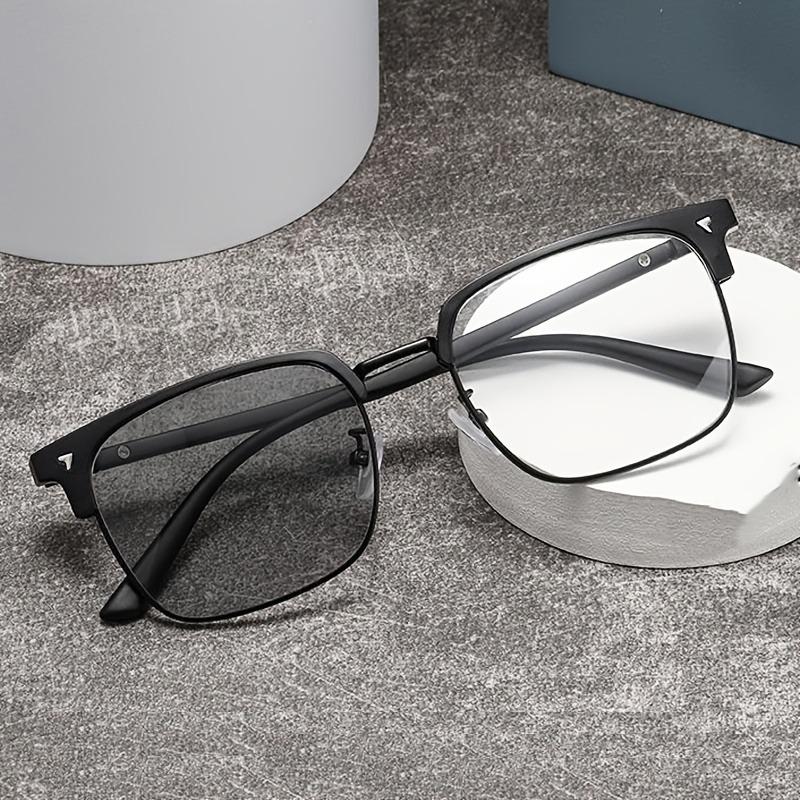 Y2K Preppy Style Fashion Browline Eyeglasses Uncharged Pochromic PC Lens for Men Women Fishing Driving Camping Holiday