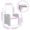Relax garden chair with side table adjustable grey poly rattan