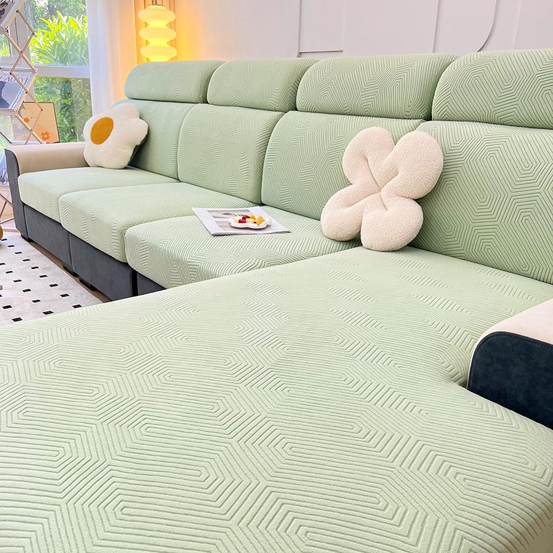 

Jacquard Sofa Seat Cushion Cover Elastic Thick L-Shape Corner Armchair Sofa Cover Slipcover Furniture Protector For Living Room Head cushion cover M