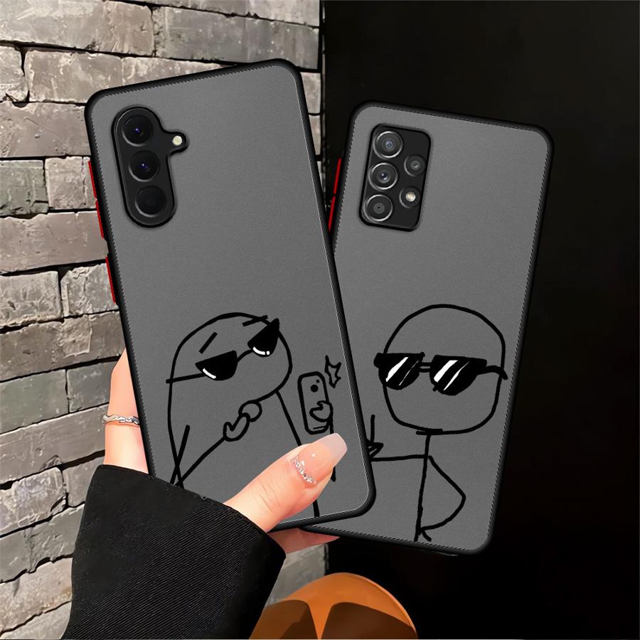 Cartoon Line People Phone Cover Case for Samsung Galaxy A52S A72 A73 A33 A16 A15 A54 A14 A23 A17 A52 A56 A55 A53 A34 A36 A35