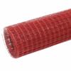 VidaXL Grillage Métal Acier Revêtement PVC 25x1,5 m Carré Rouge Clôture Jardin 143678