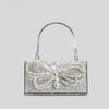 Geantă de seară cu fundă cu diamante de lux Genți de mână de designer cu strasuri pentru femei, lanțuri strălucitoare, geantă de umăr, cutie mică, poșete de petrecere