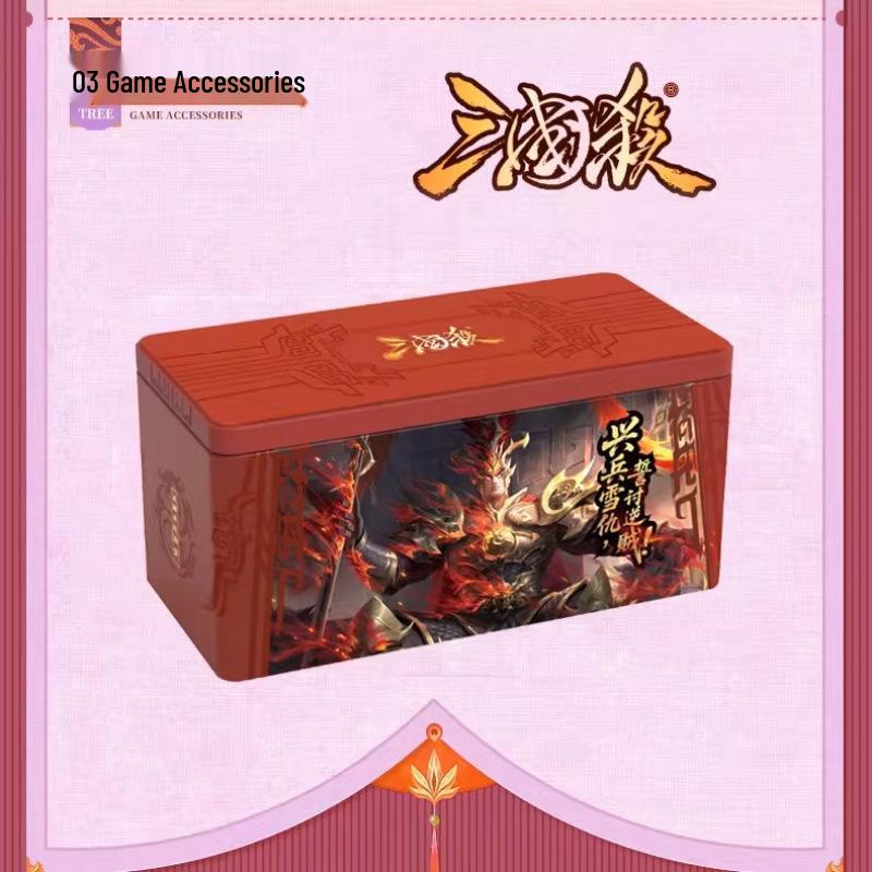Lu Bu Stil Sammlerblechdose für das Three Kingdoms Kill Kartenspiel - Tragbare Eisenaufbewahrung für Brettspielzubehör