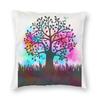 Tree Of Life Birds Butterflies Square Pillowcase Polyester Linen Velvet Printed Zip Decor Home Cushion Cover