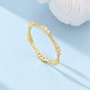 Original Real 925 Sterling Silver Gold Simple Ring Size 6-9 Zircon Ring For Women Wedding Jewelry Gift