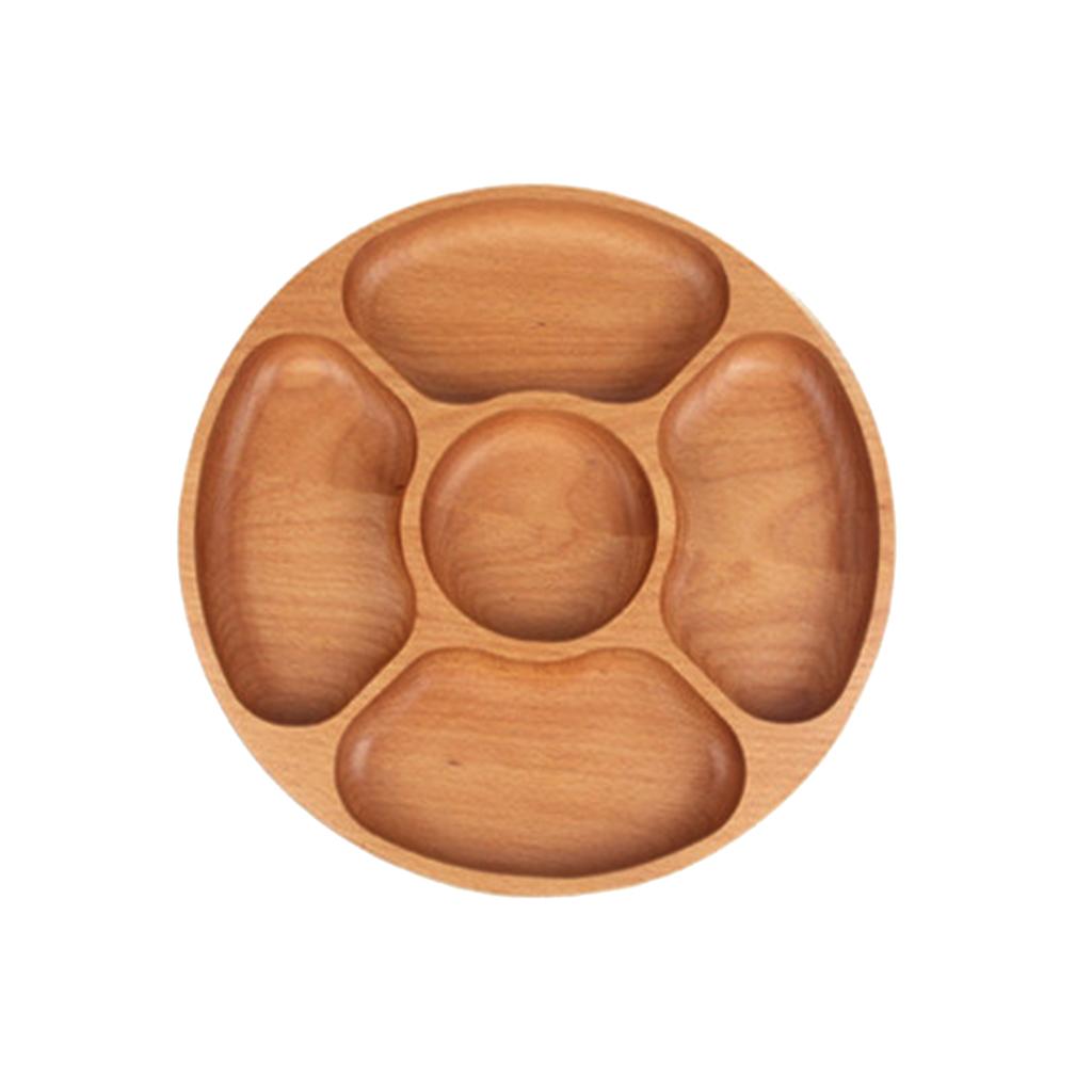 Beech Round Fruit Plate Containers Snacks Dinner 5 Apartment - 30cm