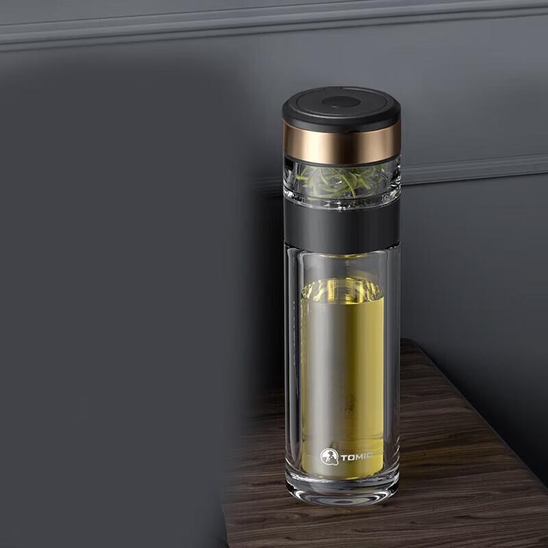 Portable Double-Layer Glass Tea Cup