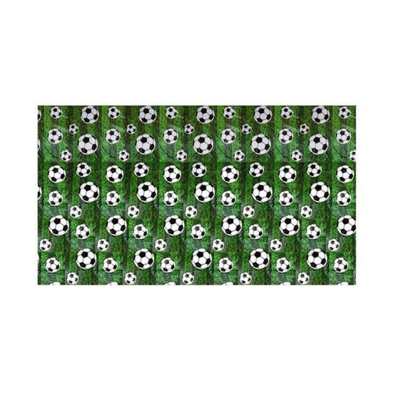 Noir Theory Decorative Football Tablecloth, Waterproof PE Design, Rectangular Tables Field Background Cloth, for Party Decorations A