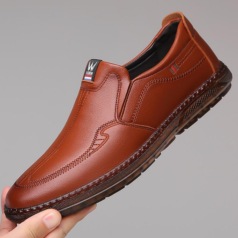 

Men s shoes 2025 autumn new beef tendon soft sole online shoes men s trend versatile non-slip breathable men s casual shoes 44 светло-коричневого