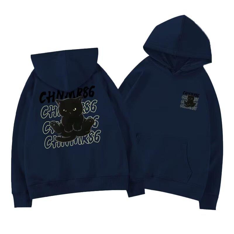 Women Men Hoodies Cat Sweater Men's Hooded Autumn and Winter Loose Tide Brand Letter Printing All-match Couple Jacket