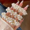 Elegant 3pcs Faux Pearl Decorative Hair Loops - Elastic Hair Ties Ponytail Holders for Women and Daily Use