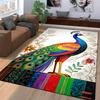 Colorful Peacock Printed Carpet with Floral Pattern for Home Decor Suitable for Use As an Anti-slip for Living Room Bedroom Sofas