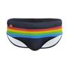 Men Swim Briefs Color Low Waist Tight Fit Sexy Swimwear Beach Wear Tanning Surfing Pride Strips