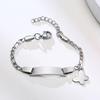 Stainless Steel Jewelry Custom Personalized Name ID Bracelet Gilrs Boy Birthday Gifts, Curb Chain Link Crown Bracelet