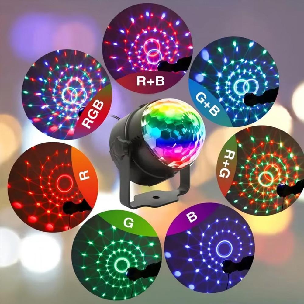 LED Stage Disco Light Rotating DJ Ball Strobe Remote Sound Control Magic Dance Car RGB Christmas Gift Club Party Laser Show Lamp