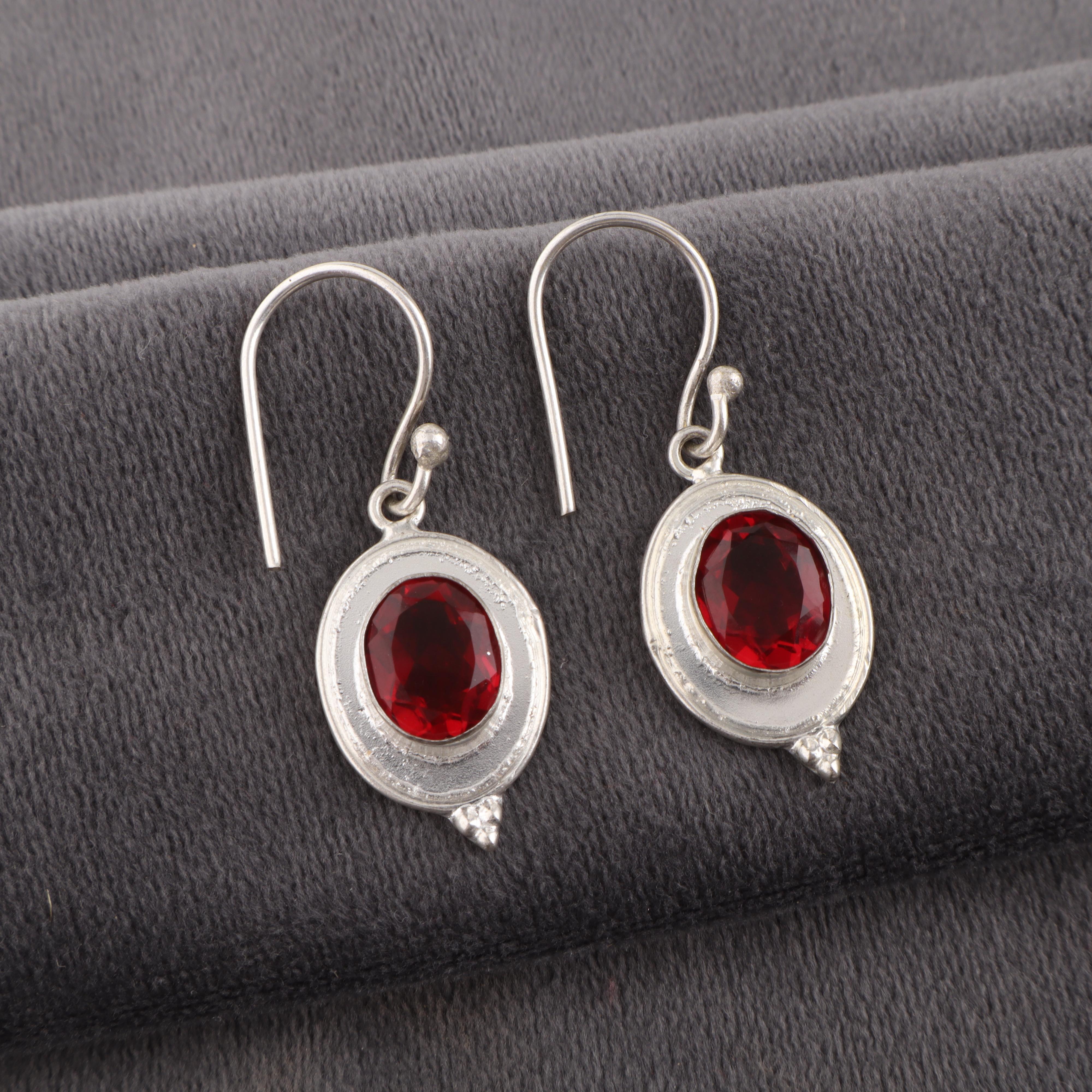 

Ювелирные изделия из красного граната, серьги из цельного серебра 925 пробы, серьги из драгоценных камней ручной работы на День памяти