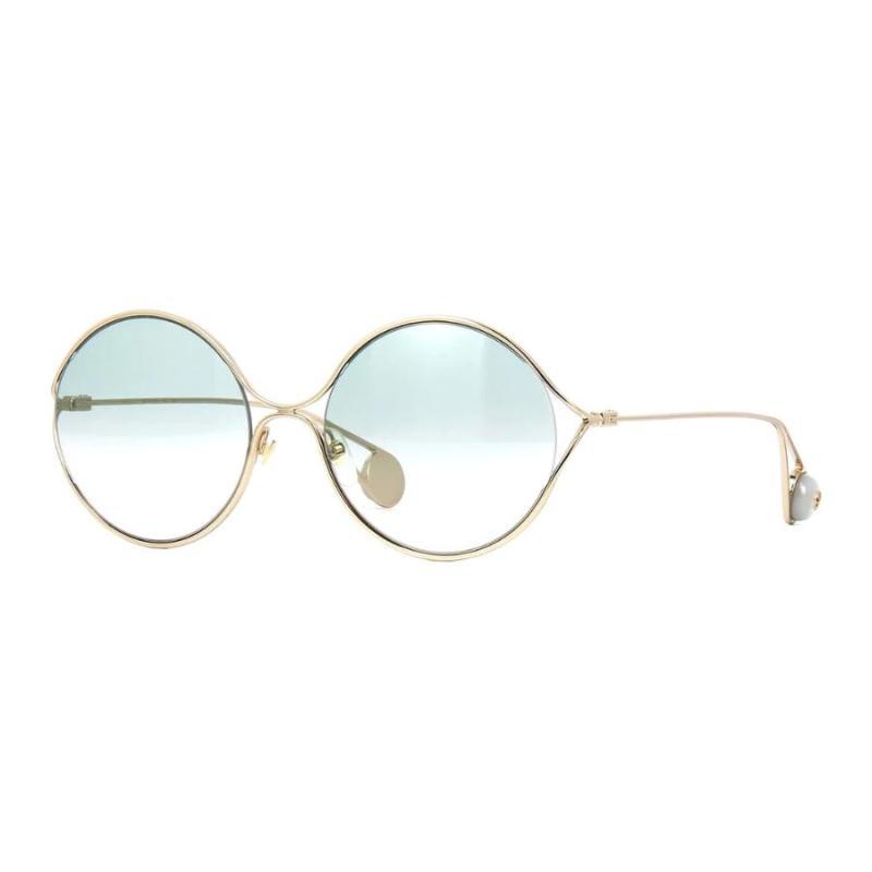 

GUCCI Metal Round Frame Alloy Sunglasses Women s Green Gradient/Gold 58